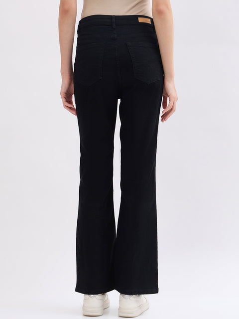 Madame Black Flared Fit Cotton Jeans