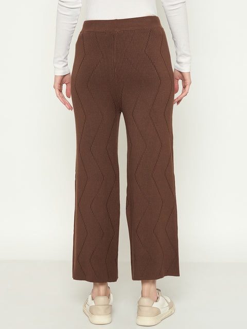 Madame Brown Straight Fit Wool Bottoms