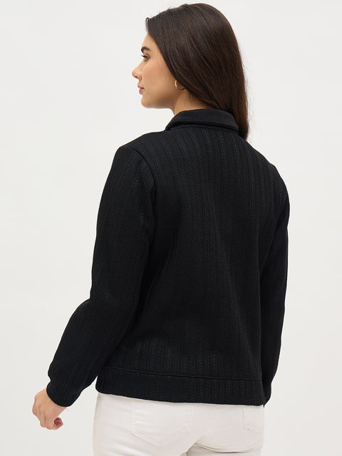 Madame Black Striped Sweatshirt