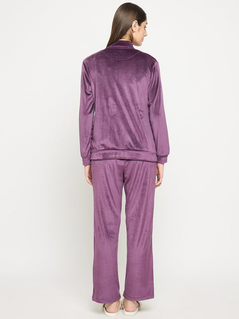 mSECRET Purple High Neck Night Suit