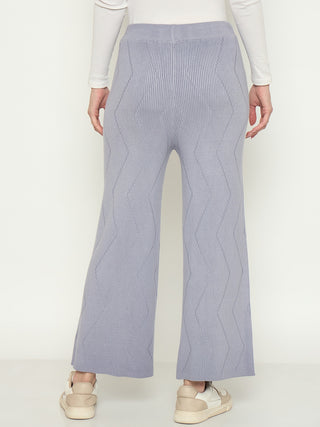 Madame Mauve Colour Straight Fit Wool Bottoms