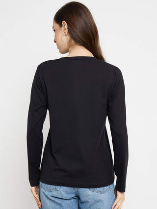 Madame Ombre Black Cotton Blend Top