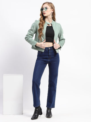 Madame Mint Faux Suede Biker Jacket