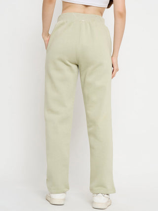 Madame Abstract Print Mint Green Tapered Track Bottoms