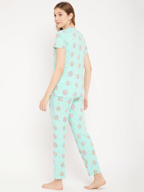 Msecret Aqua Cotton 2 Pc Cotton Nightsuit