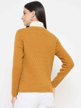 Madame Cable Knit Mustard Yellow Cardigan