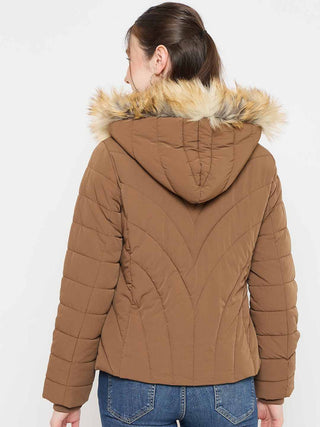 Madame Brown Quilted Hooded Jacket