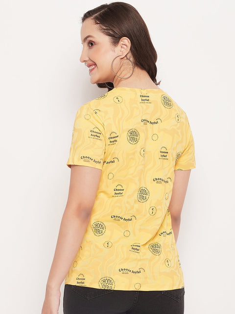 Madame Mustard Printed Regular Fit T-Shirt