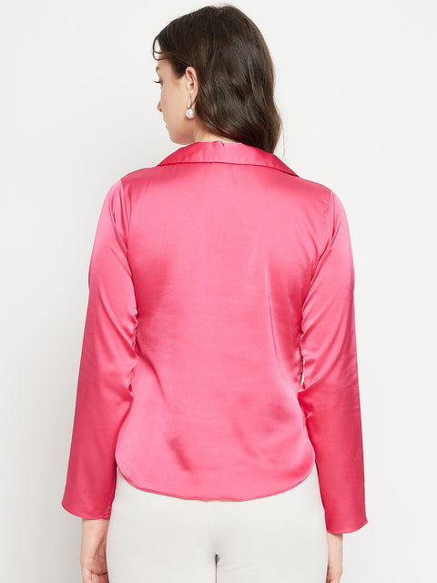 Madame Hot-Pink Satin Shirt