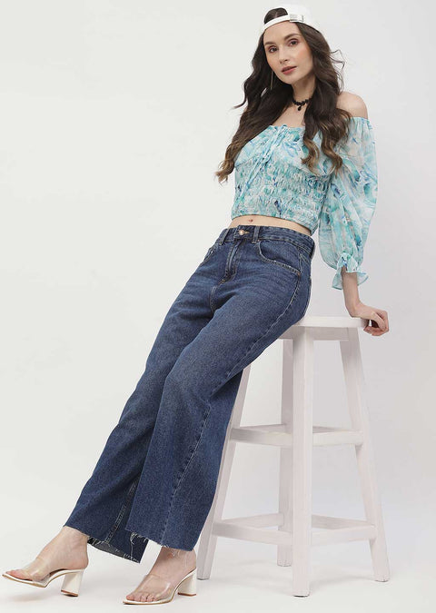 Madame Low Rise Mid Blue Straight Jeans