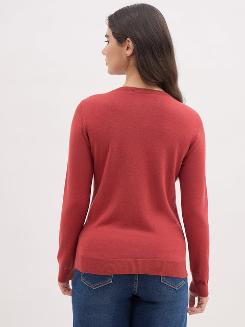 Madame Dark Rust Basic Pullover Sweater