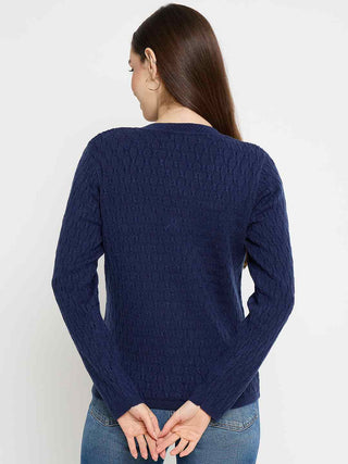 Madame Cable Knit Navy Blue Cardigan