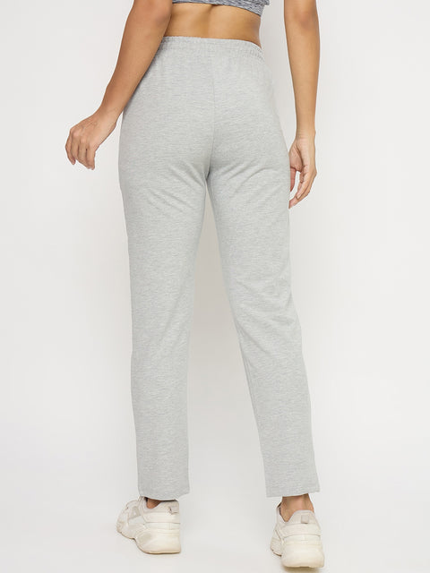 Madame Grey Cotton Blend Tapered Track Bottoms