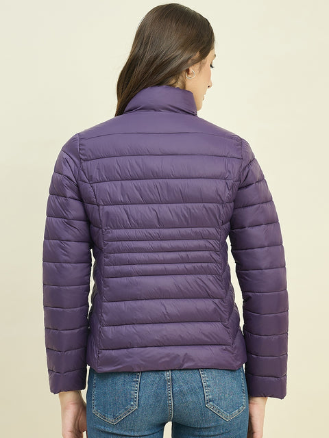 Madame Quilted Purple Puffer Jacket