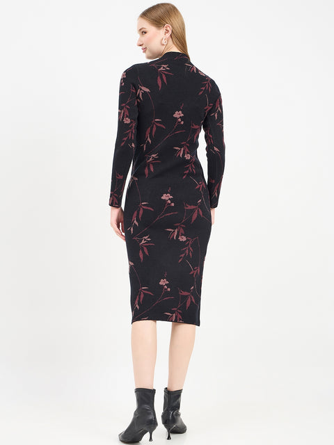 Madame Designer Black Knit Dress