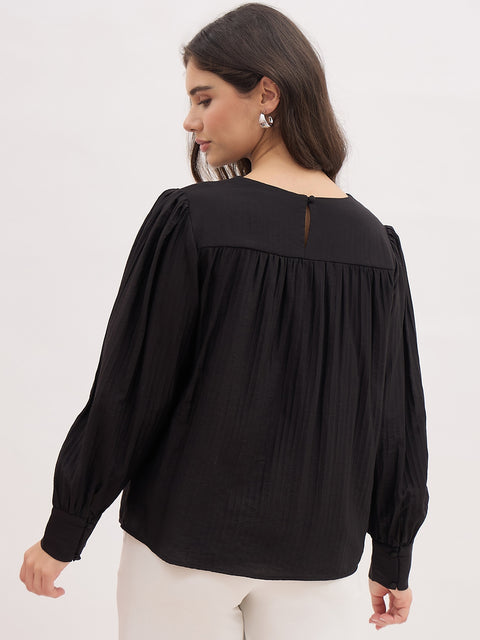 Madame Lace Detailing Rayon Blend Top
