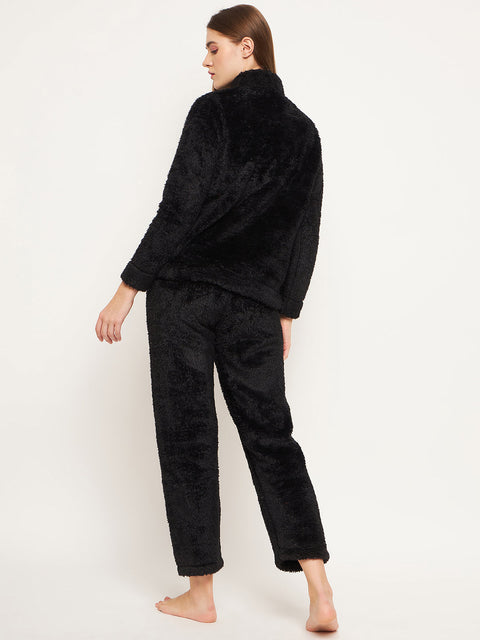 mSECRET Women Solid Black Nightsuit