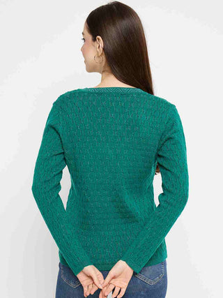 Madame Cable Knit Emerald Green Cardigan