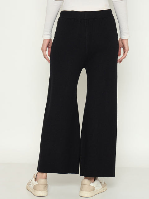 Madame Wide Leg Black Wool Bottoms