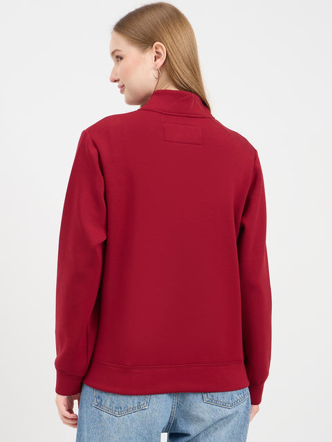 Madame Solid Maroon Sweat-Shirt