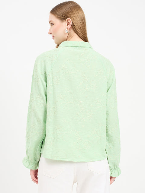 Madame Solid Mint Green Shirt