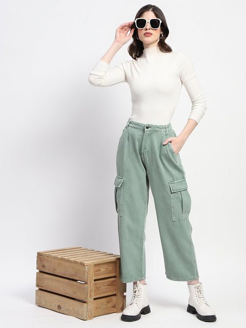 Madame Relax Fit Green Cargo Pants