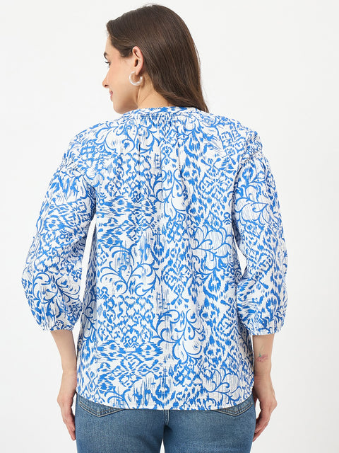 Madame Royal Blue Rayon-Blend Top