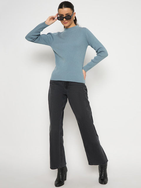 Madame Mock Neck Sky Blue Skeeve