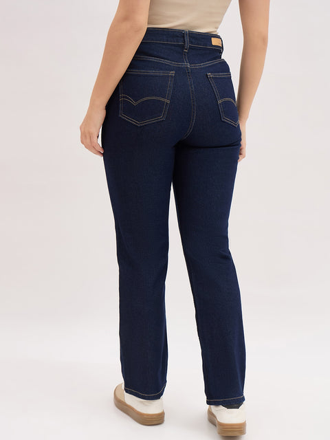Madame Dark Blue Five-Pocket Straight Fit Jeans