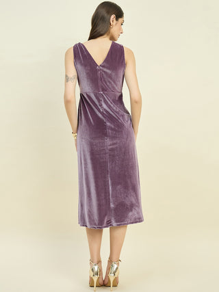 Madame Draped Purple Bodycon Dress