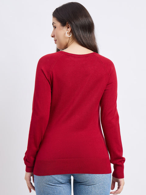 Madame Designer Maroon Sweater