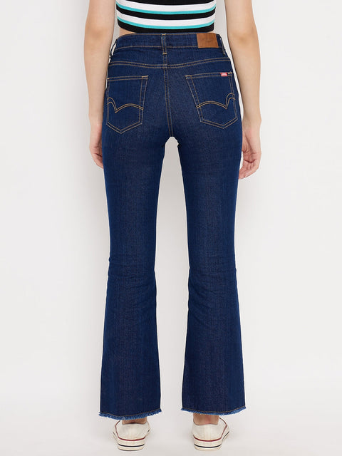 Madame Rugged Hem Dark Blue Denim Jeans