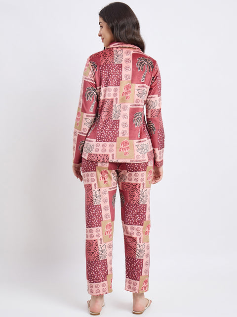 mSECRET Blush Printed Nightsuit
