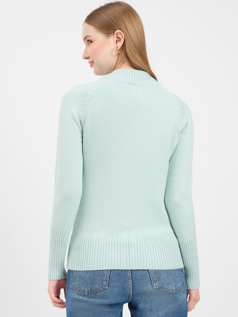 Madame Mint Green Zipper Sweater