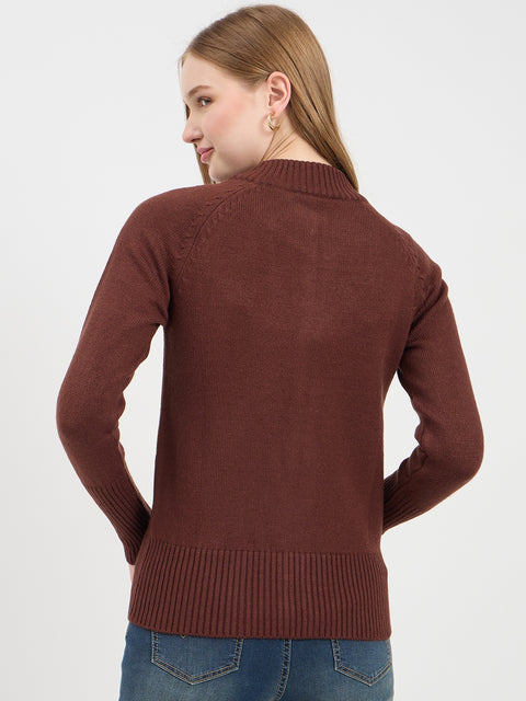 Madame Chocolate Brown Crew Neck Sweater