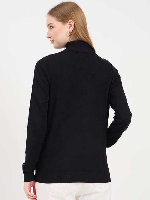 Madame High Neck Black Sweater