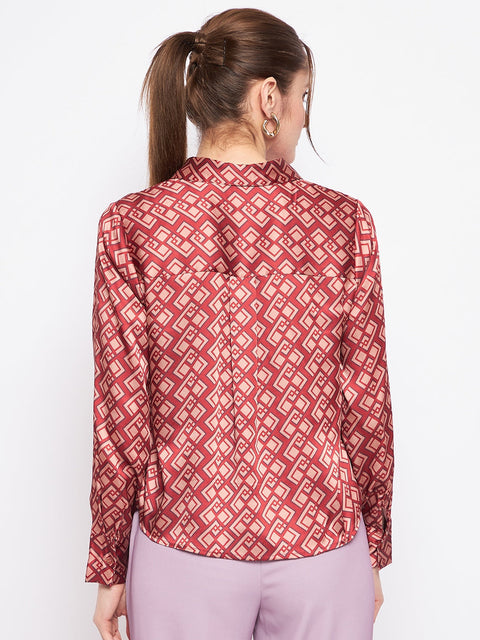 Madame Women Printed Rosewood Shirt
