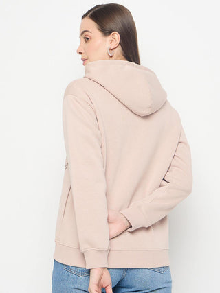 Madame Embroidered Cotton Blend Beige Sweatshirt