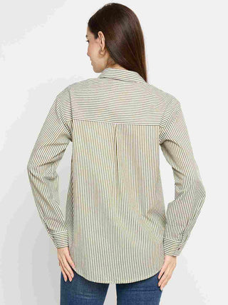 Madame Embroidered Green Shirt