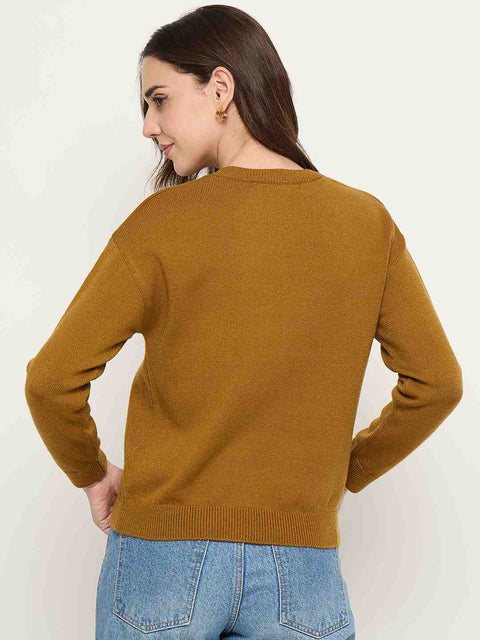 Madame Brown Round Neck Sweater