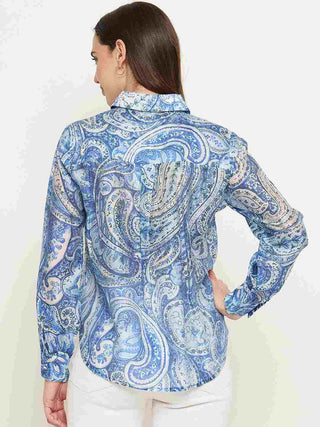 Madame Paisley Print Blue Shirt