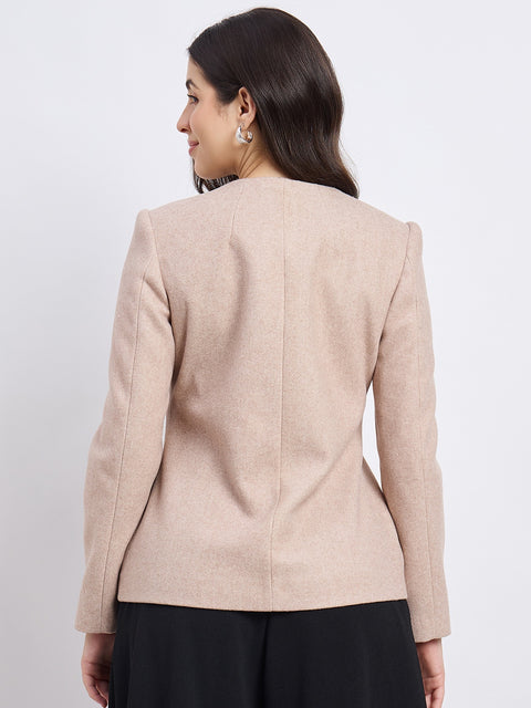 Madame Panelled Dark Beige Short Coat