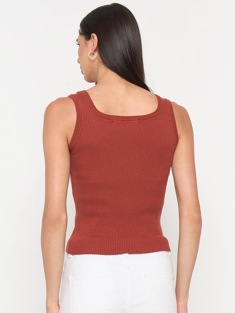 Madame Rust Cotton-Blend Knit Top