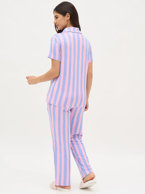 mSECRET Pink Printed Night Suit