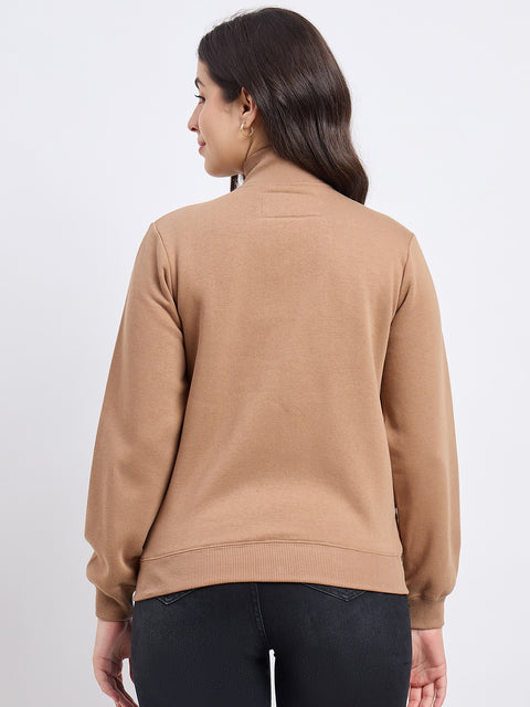 Madame Embroidered Beige Sweatshirt