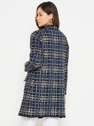 Madame Checkered Long Cardigan