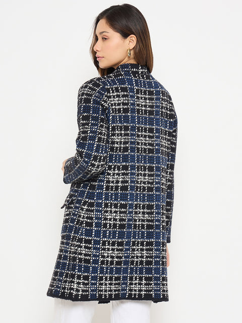 Madame Checkered Long Cardigan