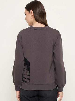 Madame Printed Grey Sweatshirt