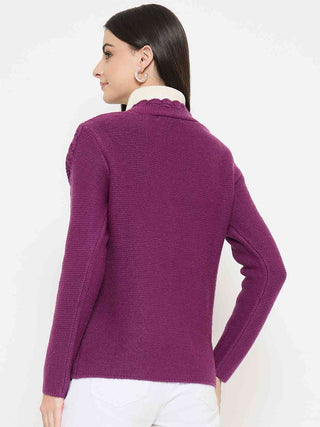 Madame Cable Knit Plum Cardigan