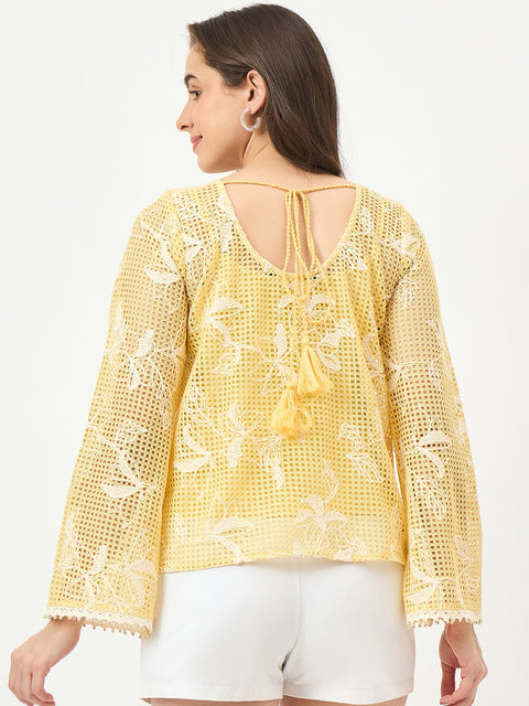 Madame Yellow Puff-Sleeve Top